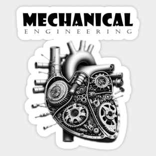 Mechanical Engineering - Heart [Black Text Version] Sticker